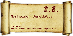 Manheimer Benedetta névjegykártya